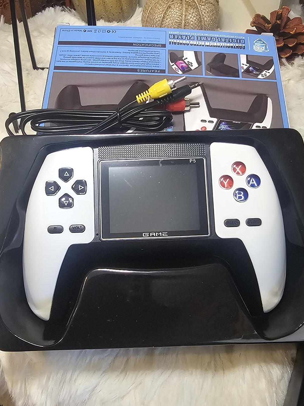Handheld Game Console P5 - Black & White Portable Gaming